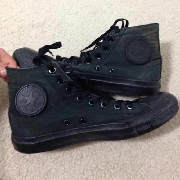Converse black mono high tops
