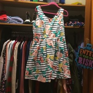 Striped and floral summer dress