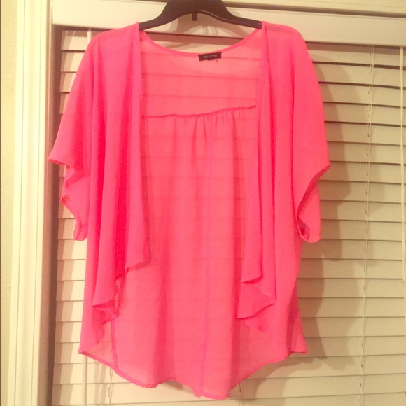 Neon pink Sheer kimono