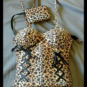 Leopard Print Bustier Purse 9" NWOT