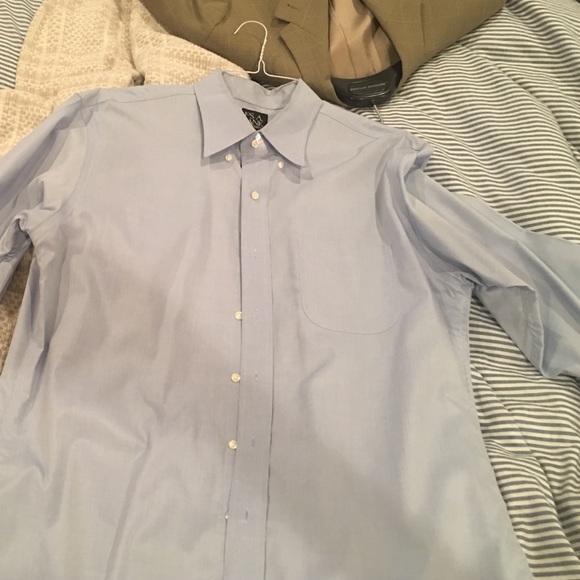 Jos A Bank Travelers blue dress shirt.  17.5/36