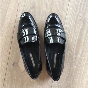 Zara patent leather loafers
