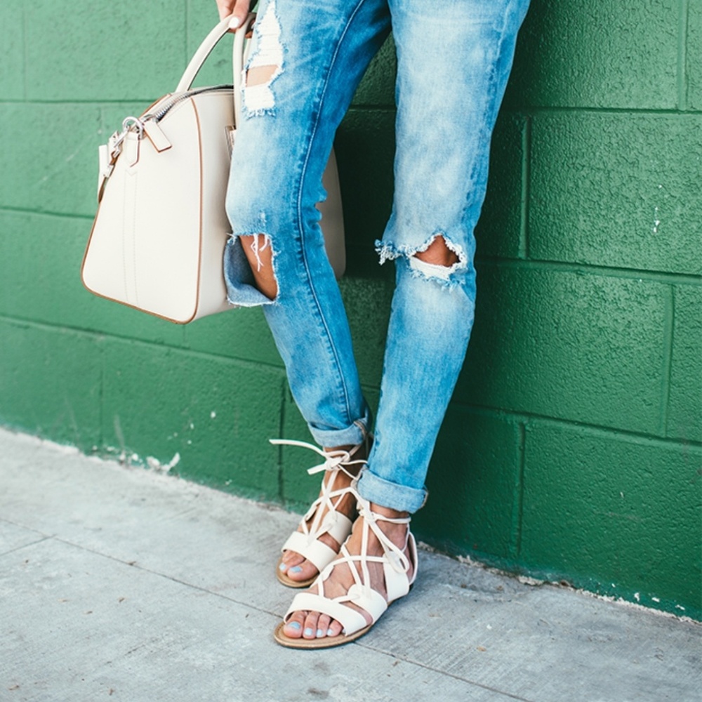 Old Navy pale pink lace up espadrilles sandals