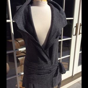 Boiled Wool Wrap long Vest