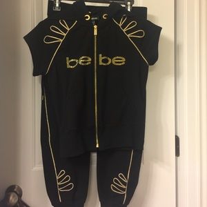 Bebe crop sweatsuit