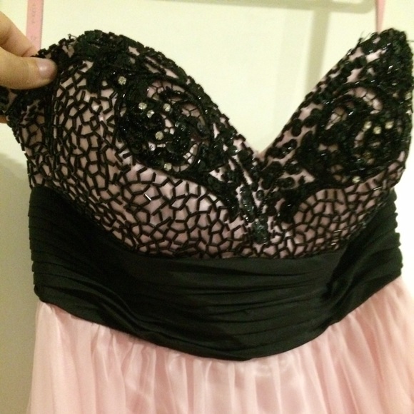 Baby pink prom dress