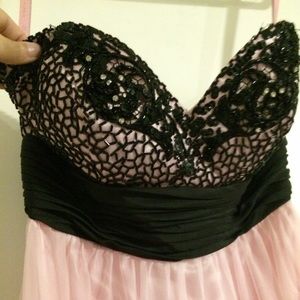 Baby pink prom dress