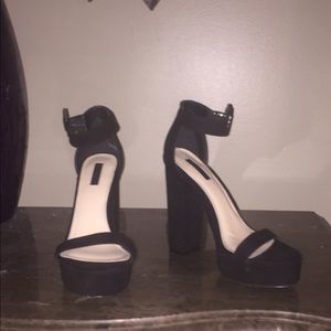 Black Suede Ankle Strap Platforms Black Suede Ankle Strap Platforms