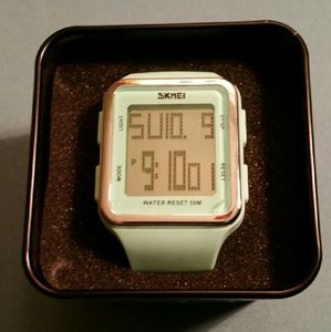 Teal digital wristwatch