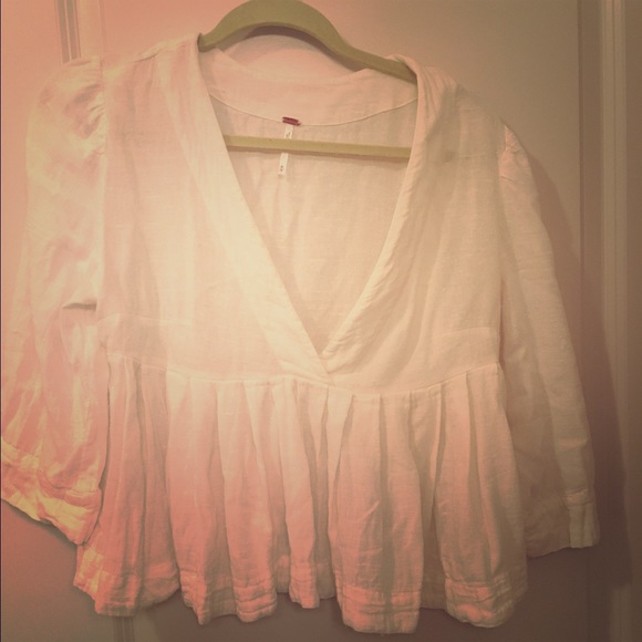 Free People cream blouse