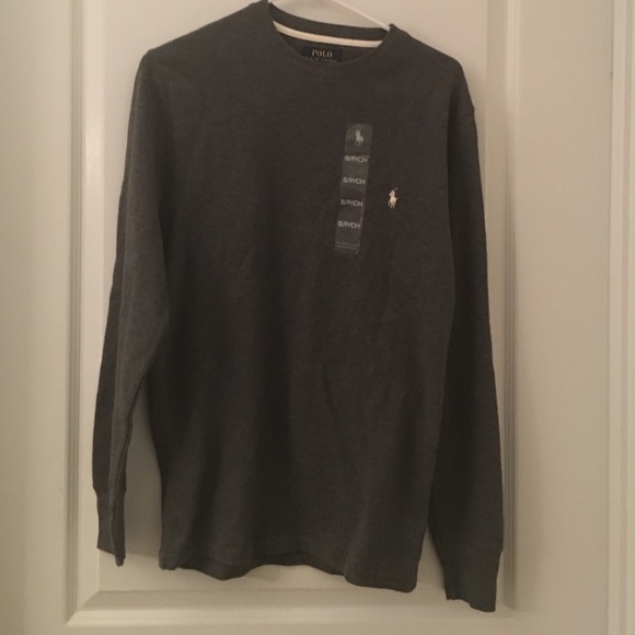 Long Sleeve Ralph Lauren Polo Shirt Grey NWT