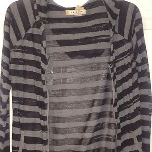 Stripped zip up hoodie