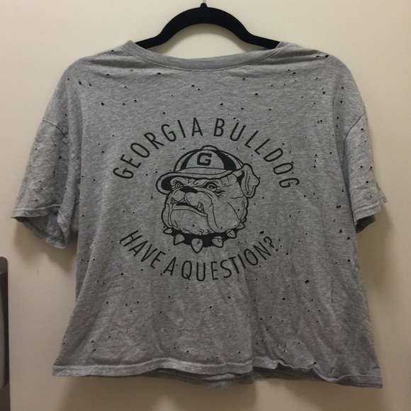 georgia bulldog crop tee