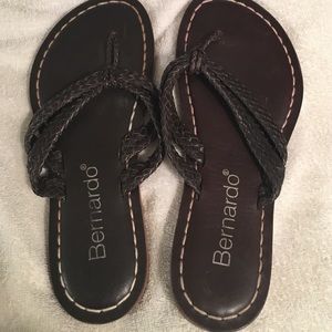 Dark brown leather Bernardo sandals