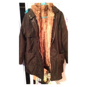 Women's fur lined winter coat