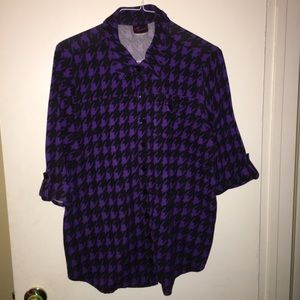 Knit Houndstooth Button up