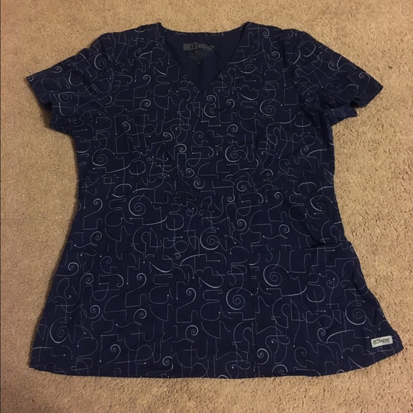 Women's Grey's anatomy scrub top. NAVY. Medium.