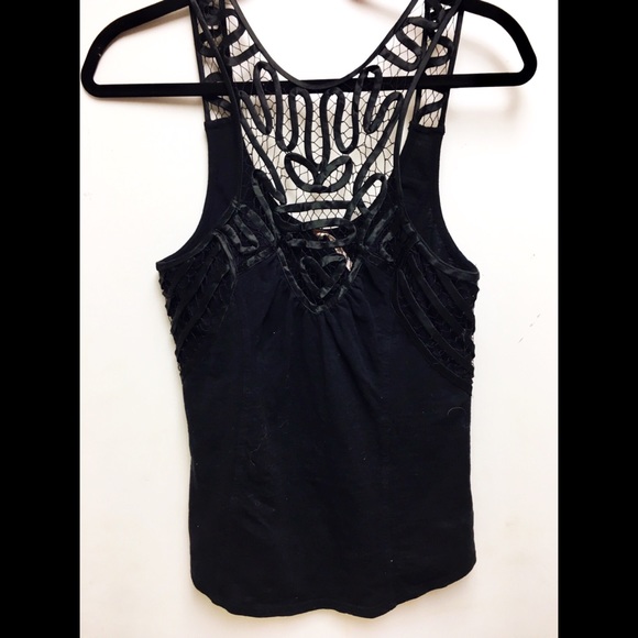 Free people black racerback tank top size small