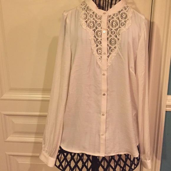 Blouse Satin Button Down Long Sleeve