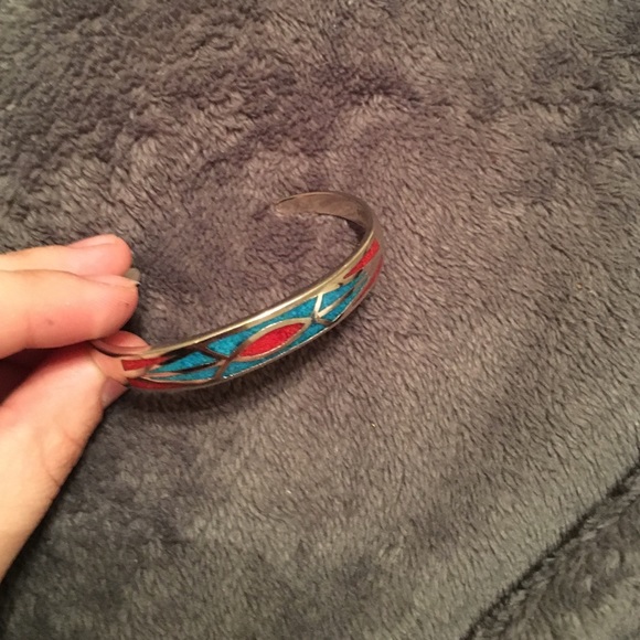 ~~SOLD~~ Real turquoise bracelet - Picture 2 of 2