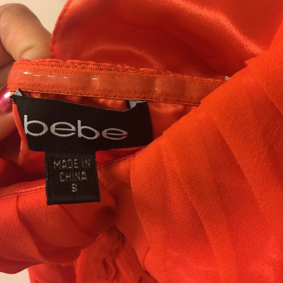 Orange one shoulder BeBe dress sz small - Picture 4 of 6