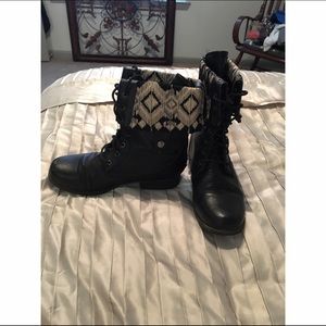 Patterned Combat Boots