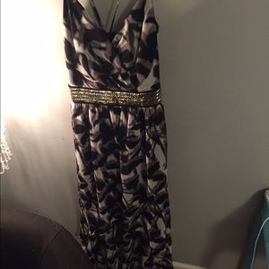 Beaded and printed high low