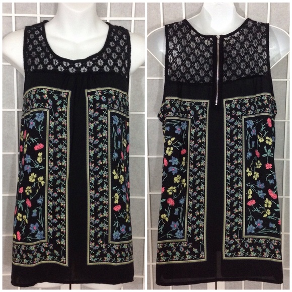 Scarf & Lace Tank Top