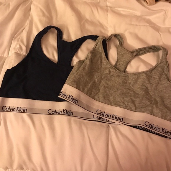 Two Calvin Klein sports bras