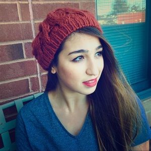 Pumpkin Spice Cable Knitted Hat