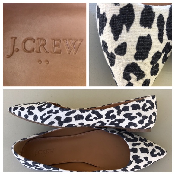 J.CREW AMELIA PIXIE BOB flat Sz 9.5 black white - Picture 2 of 4