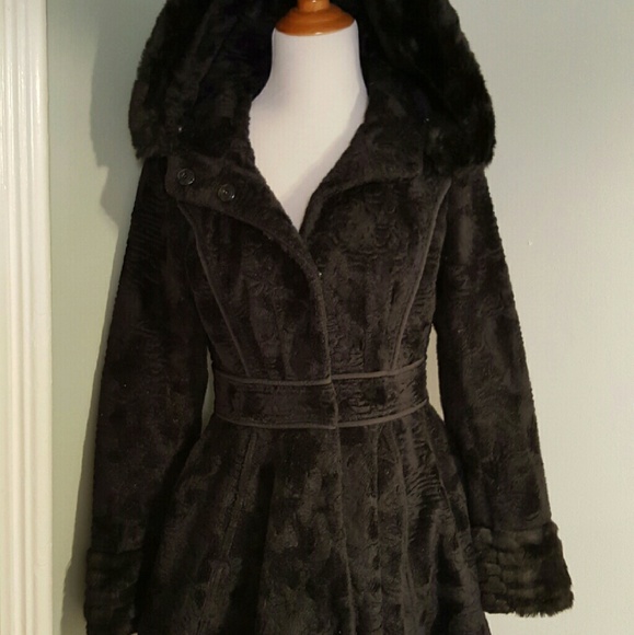 Black A line coat