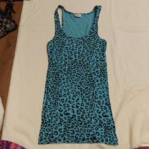 VS Pink Blue cheetah print ribbed tank top