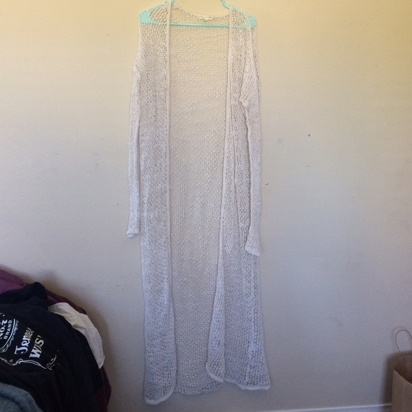 Urban floor length fishnet sweater