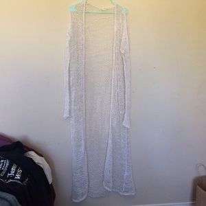 Urban floor length fishnet sweater