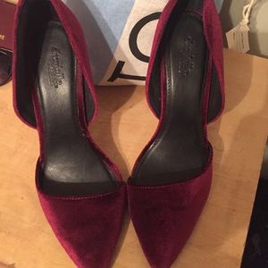 Red velvet heels