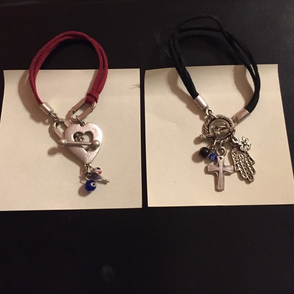 Lucky Evil Eye Bracelets with Charms-2 pcs