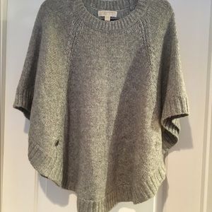 Gray with silver threads poncho