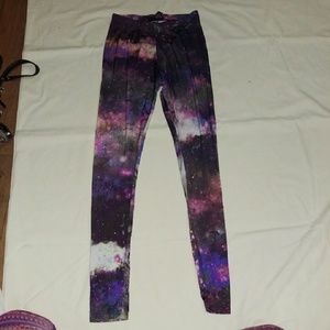 Galaxy print silky sheer high waisted leggings