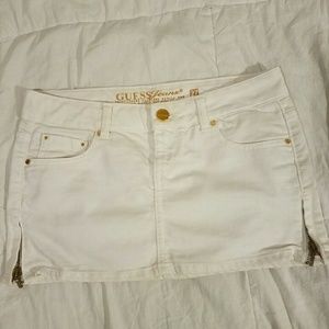 Guess white denim mini skirt