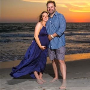 Navy maternity dress