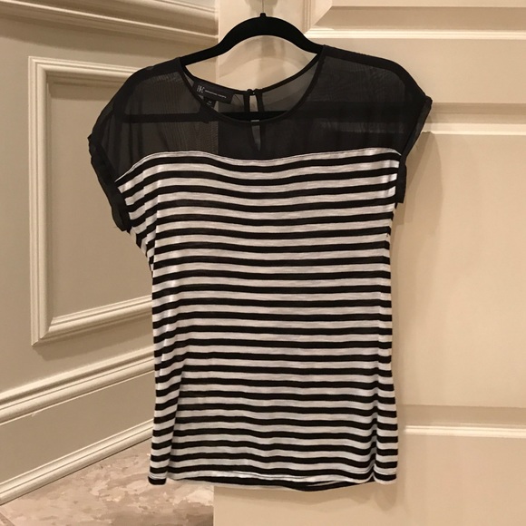 INC Mesh stripe top