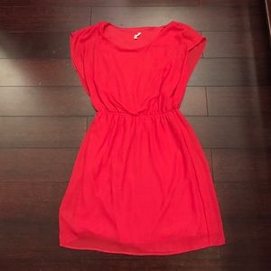 Red and gold high waist dress