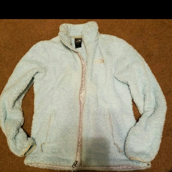 Baby blue fuzzy north face