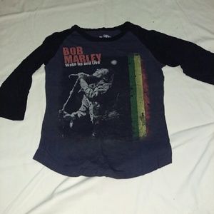 Bob Marley Grey and black raglan tee