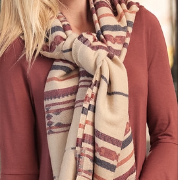 SOLD OUT 💎Perfect Tan Aztec Blanket Scarf 💎 - Picture 2 of 4