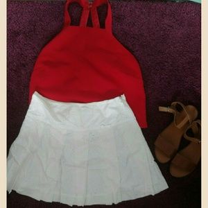 J Crew White Cotton Flare Skirt 2