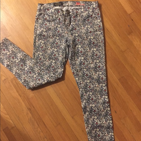 Floral J. Crew Skinny Denim Jeans