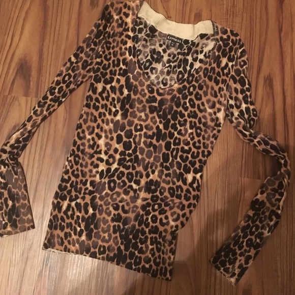 Express cheetah print thin sweater