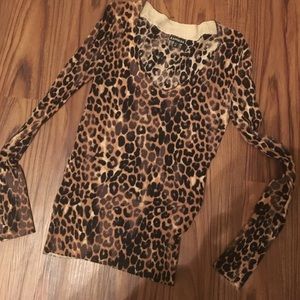 Express cheetah print thin sweater
